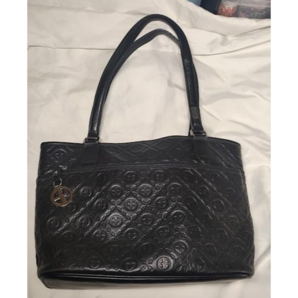Giani Bernini * Black Leather * Shoulder Handbag * Purse Satchel *Medium Tote